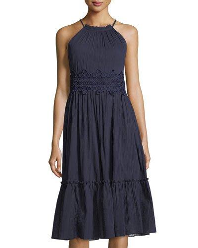 Lace-waist Halter Dress