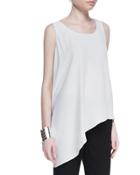 Silk Asymmetric Draped Shell,