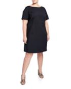 Plus Size Emanuelle Short-sleeve Stretch-cotton Dress