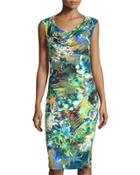 Sleeveless Cowl-neck Jersey Dress,