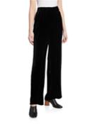 Petite Santal Velvet Wide-leg Embroidered