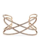 Estate 18k Rose Gold Diamond Bangle Bracelet