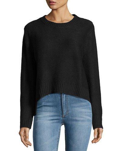 Long-sleeve Crop Sweater, Punk Black