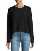 Long-sleeve Crop Sweater, Punk Black
