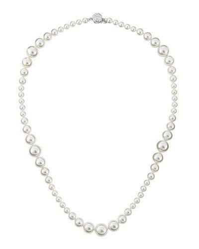 Mixed-size Pearl & Cz Necklace
