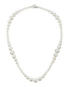 Mixed-size Pearl & Cz Necklace