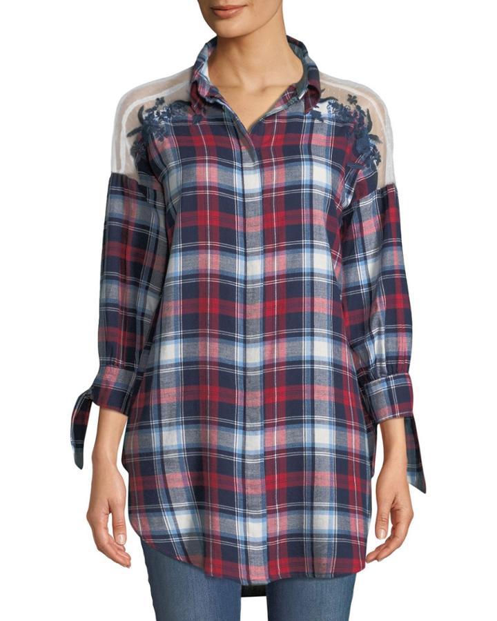 Radley Tie-cuff Plaid Tunic