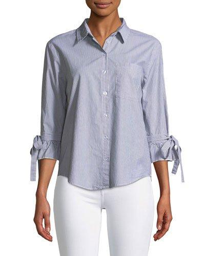 Leina 3/4 Sleeve Tie-cuff Blouse