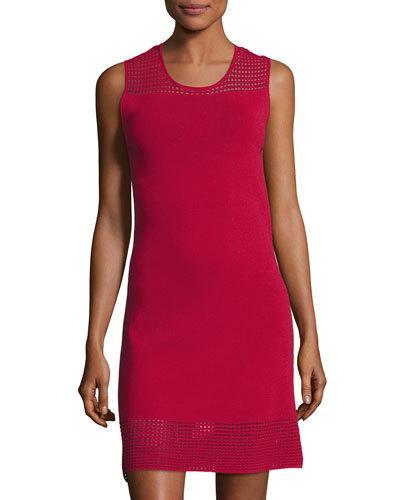 Sleeveless Cutout Sweater Dress, Dark Red