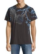 Lightning Graphic Cotton Tee, Black