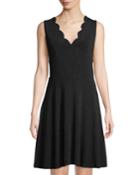 Shimmer Scalloped Fit-and-flare Dress