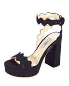 Scalloped Suede Platform