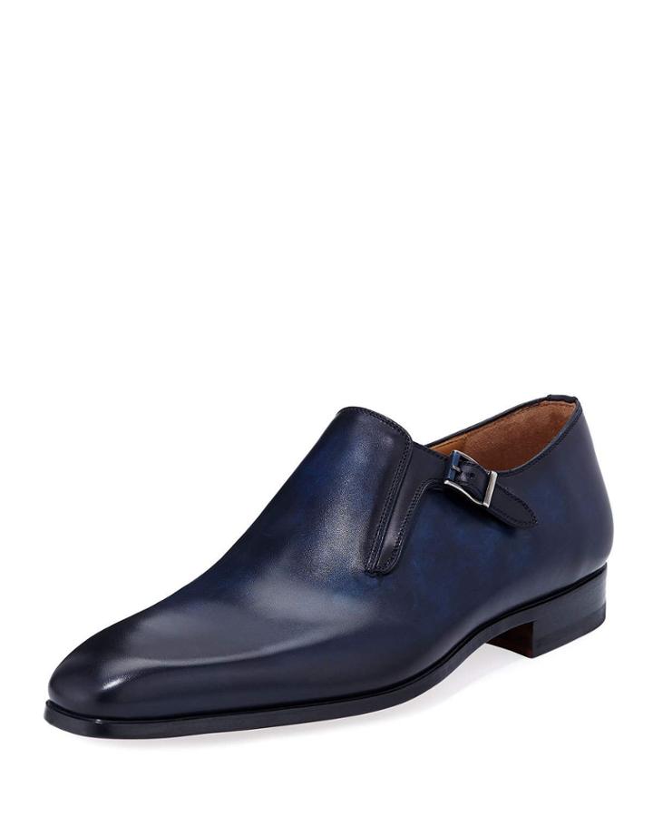 Men's Beltran Leather Single-monk Dress
