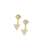 18k Double Triangle Diamond Earrings