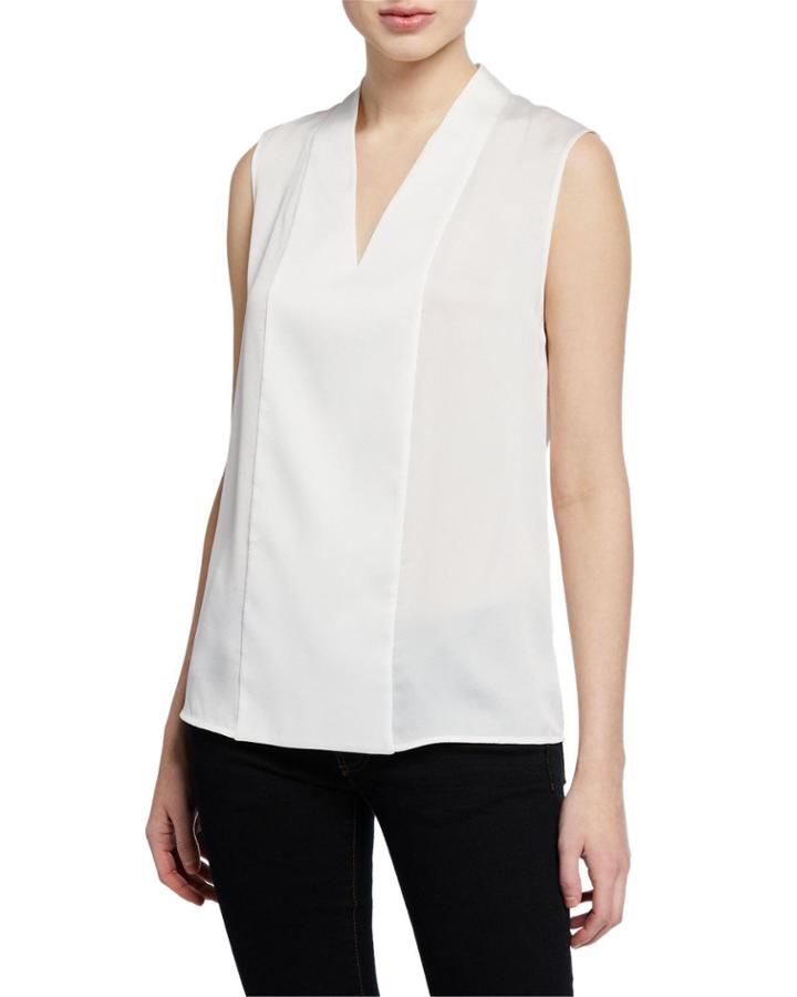 Plus Size Woven V-neck Tank Top