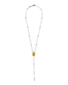 18k White Gold Peridot Diamond-eyeglass Y-necklace