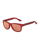 Square Plastic Sunglasses W/ Web Arms, Red