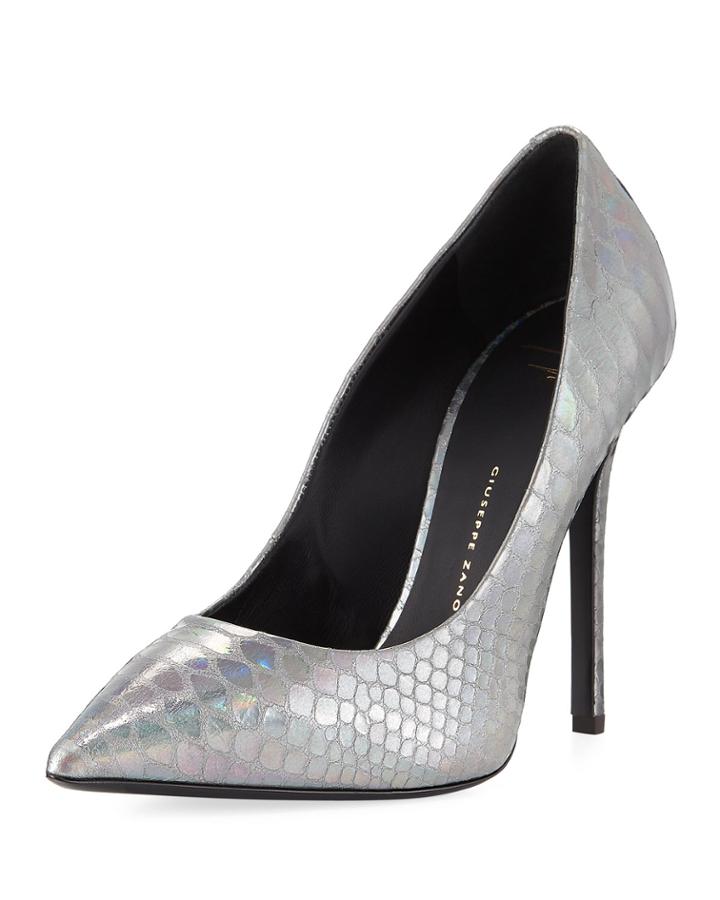 Metallic Printed Iridescent Pumps