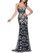 Floral Beaded Column Gown