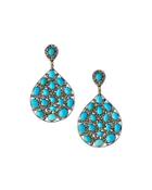 Turquoise & Diamond Teardrop Earrings