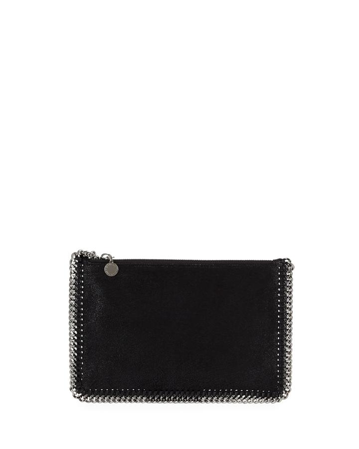 Falabella Chain-trim Clutch Bag, Black