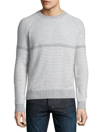 Neiman Marcus Cashmere By Billy Reid Striped Crewneck