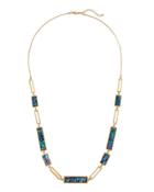 Long Rectangular Abalone Station Necklace,
