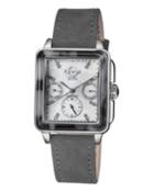 Bari Tortoise Limited Edition Diamond Suede Strap Watch, Gray/steel