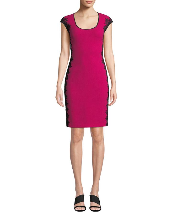 Scoop-neck Cocktail Dress W/