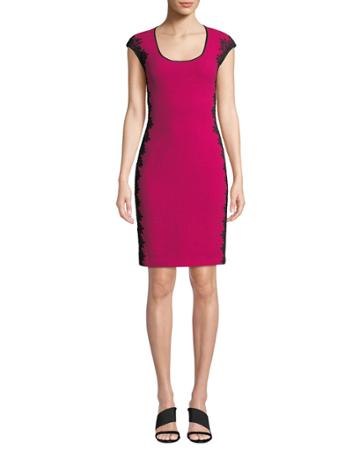 Scoop-neck Cocktail Dress W/