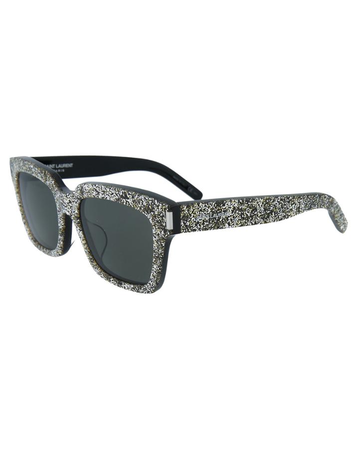 Bold1 Oversized Square Glittery Acetate Sunglasses,