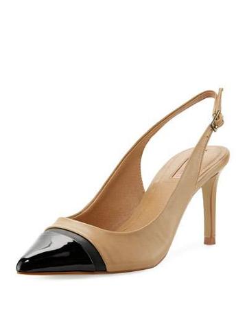 Podium Cap-toe Slingback Pump,