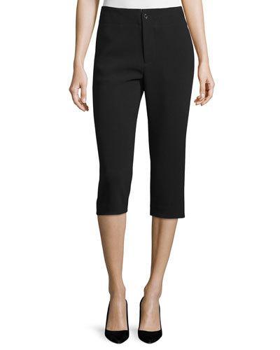Mid-rise Slim Cropped Pants, Black