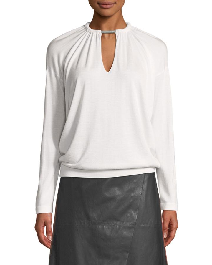 Gathered Cashmere/silk Keyhole