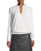 Gathered Cashmere/silk Keyhole