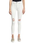 Spray-on High-rise Skinny Jeans, White