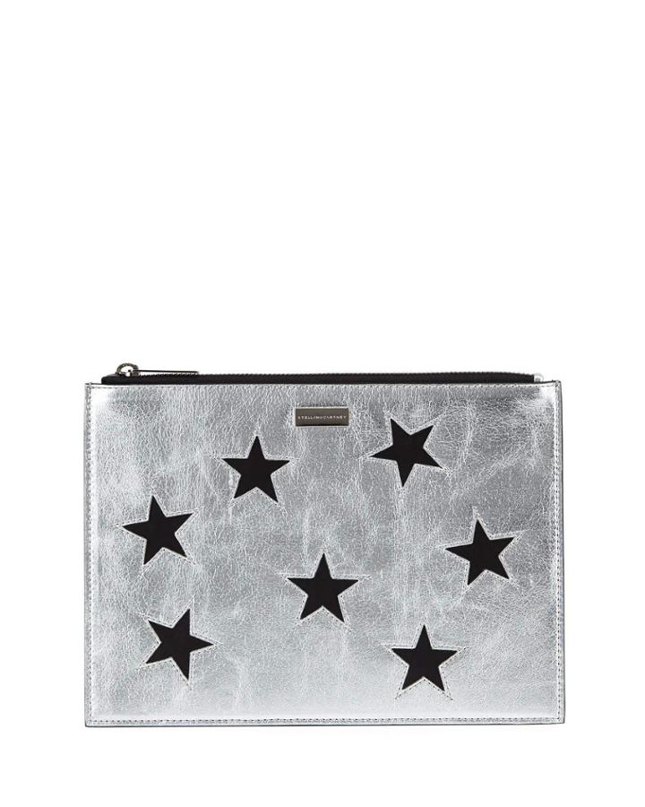 Metallic Stars Clutch Bag