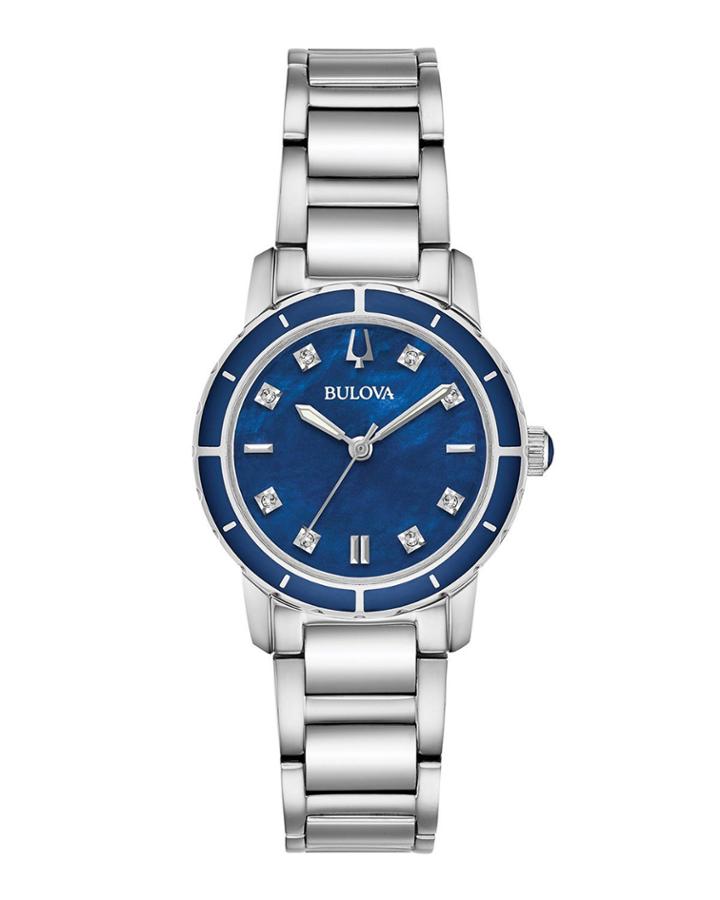 30mm Diamond Bracelet Watch, Blue