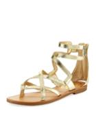 Bevin Metallic Strappy Flat Gladiator