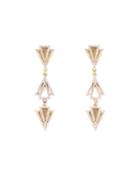 Odeon Triple-drop Earrings W/ Crystals