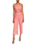 Willow Bold Floral Lace Set With Crop Top & Cropped Pant