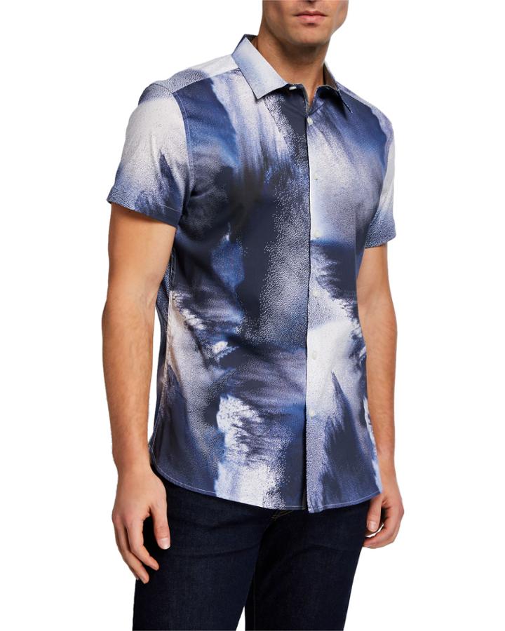 Men's Crashing Water Print