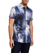 Men's Crashing Water Print