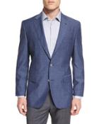 Hutsons Mini-check Slim-fit Wool Sport Coat, Navy