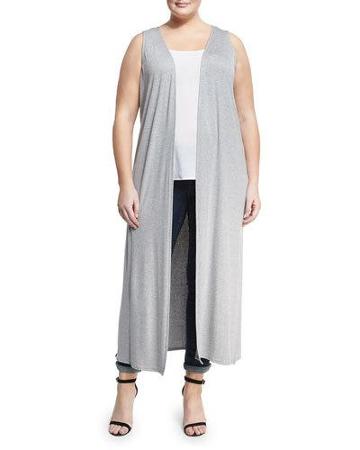 Side-slit Ribbed Vest,