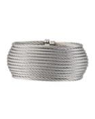 Wide Multi-row Cable Cuff Bracelet, Gray
