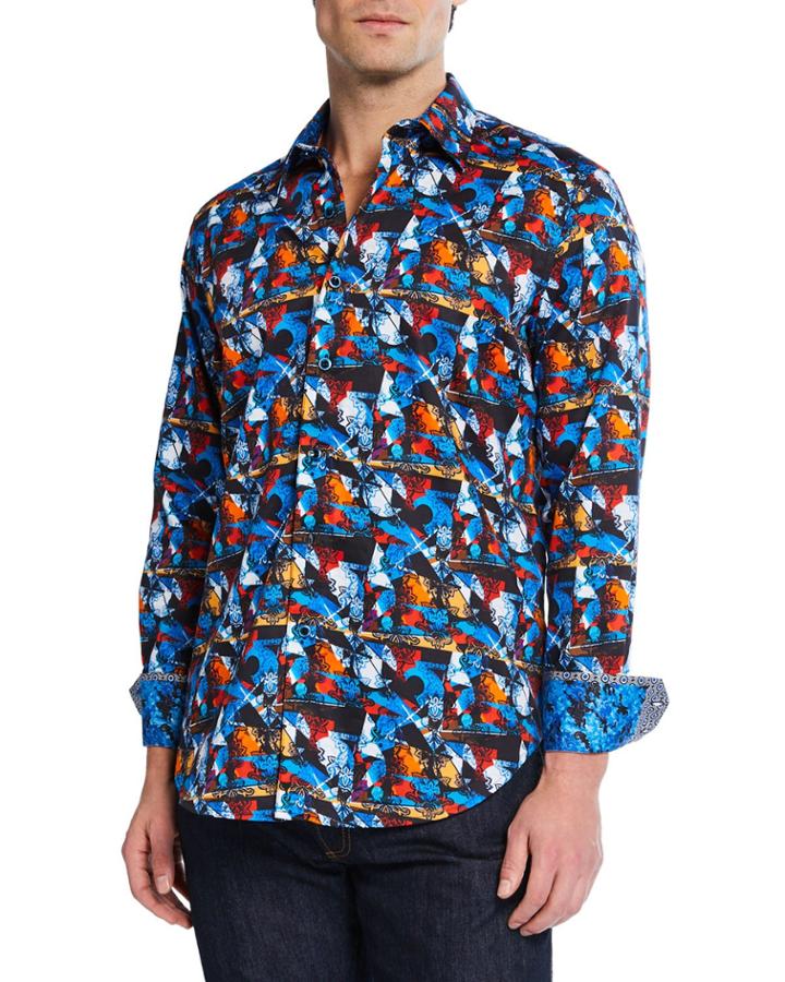 Men's Cabreo Abstract Print Cotton