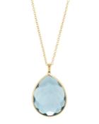 18k Gold Rock Candy Gelato Large Teardrop Pendant Necklace In Blue Topaz
