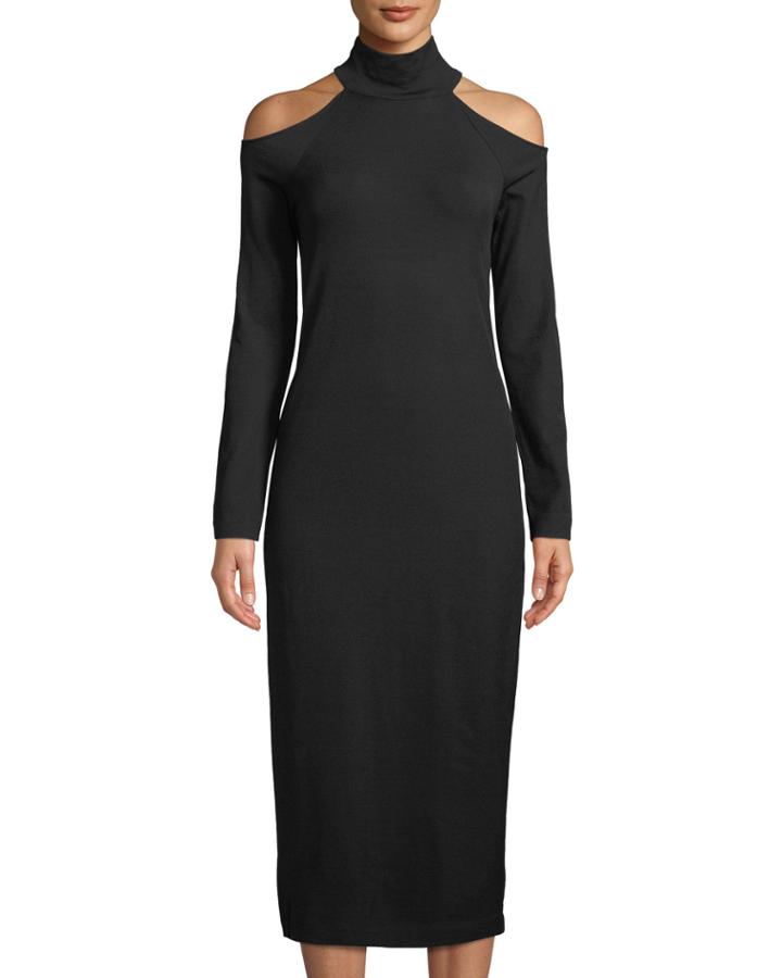 Long-sleeve Cold Shoulder Turtleneck