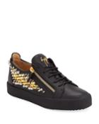 Men's Studded Double-zip Leather